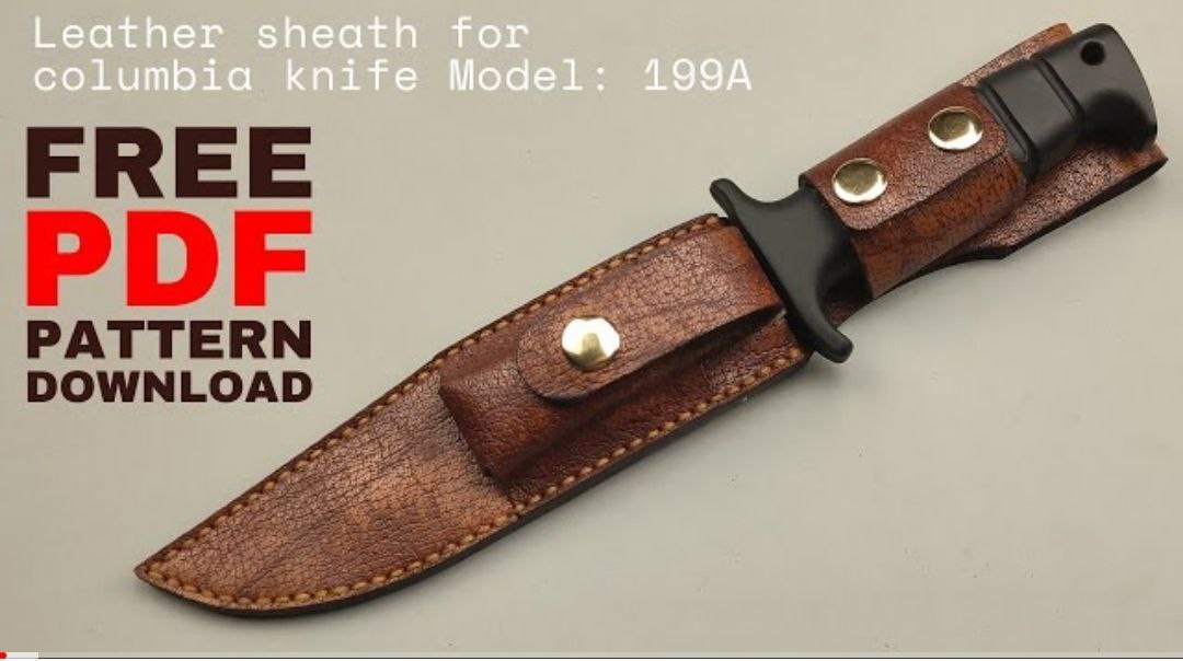 Выкройка ножны для ножа Columbia, с держателем для зажигалки от мастерской Shooka Leather